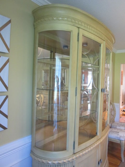 Hollywood Regency Neoclassical Style 2 Piece Curved Illuminated China Hutch - 4