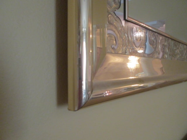 Hollywood Regency Baroque Style Gold Foil Frame Mirror with Scrolling Acanthus Leaf Border - 3