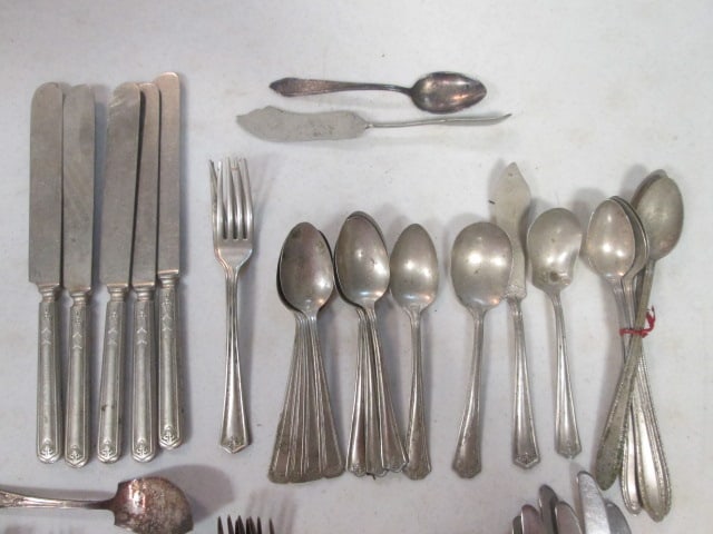 Grouping of Silverplated, Nickel Silver, Brazil Silver and 90 German Silver Flatware - 2