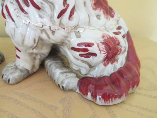 Pair of Staffordshire Style Ceramic Spaniel Dogs with Gilt Accents - 2
