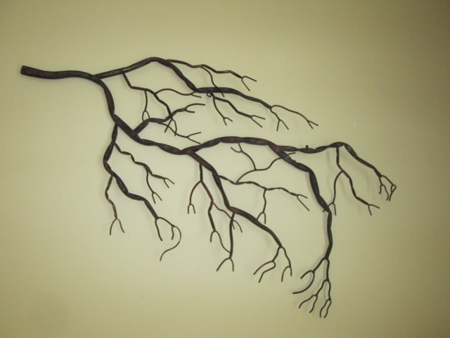 Bronzed Metal Tree Branch Wall Art: approx. 36" x 18", Local Pickup Only