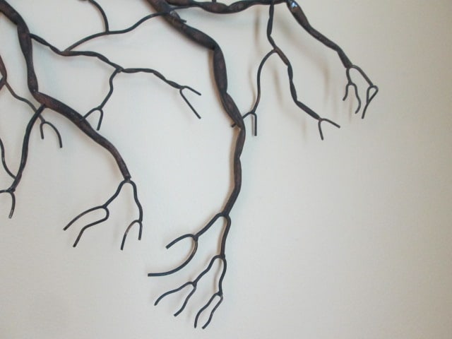 Bronzed Metal Tree Branch Wall Art - 2