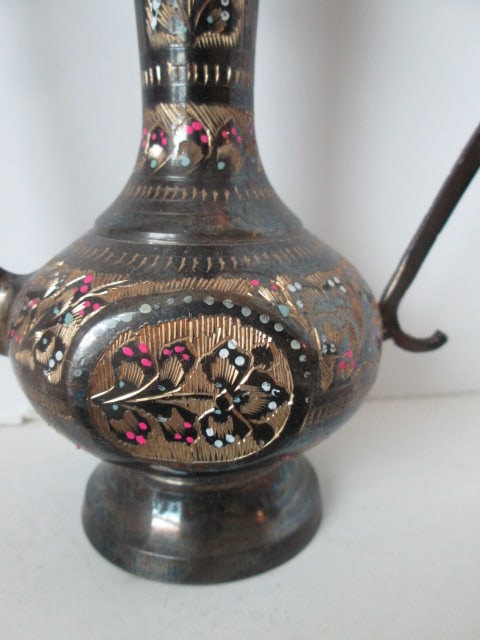 Decorative Middle Eastern Persian Style Engraved Metal Beverage Set - 5