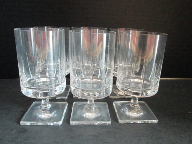Six Rosenthal "Wedge Cut" White Wine Stems: 4 3/8"h