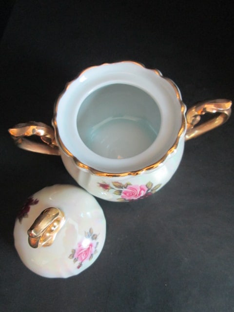 Vintage P.T. Tirschenreuth Bavaria German Porcelain Tea Set with Pearlescent Luster Finish - 9
