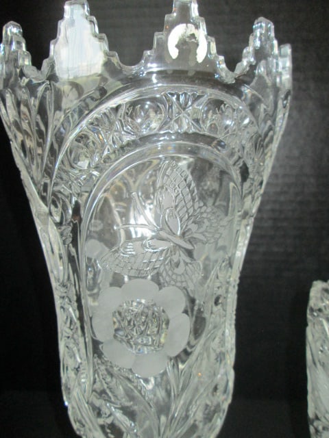 Two Cut Crystal Vases - 6