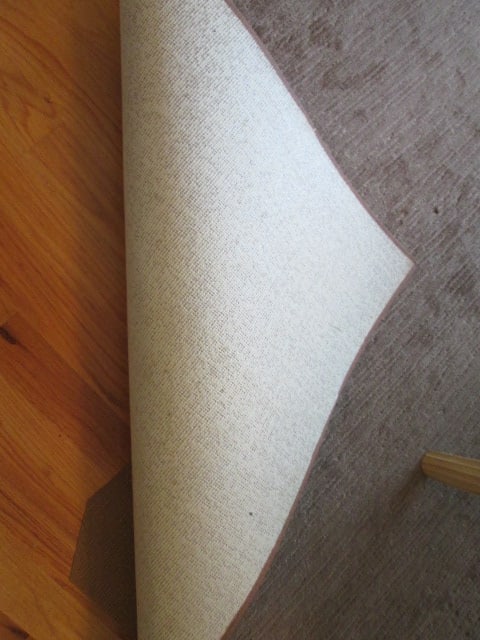 Beige Cut Low Pile/Loop Linear Pattern Bound Area Rug - 3