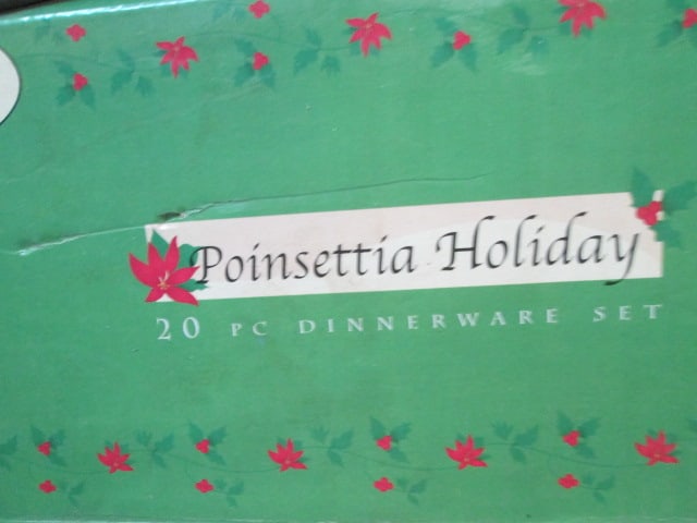 Two Gibson Poinsettia Holiday 20 Piece Dinnerware Sets in Original Boxes - 4