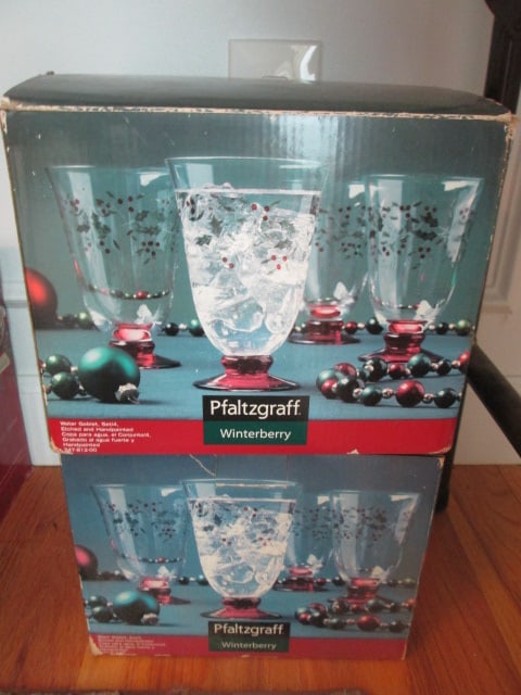 Two Pfaltzgraff "Winterberry" 4 Piece Goblet Sets in Original Boxes: .
