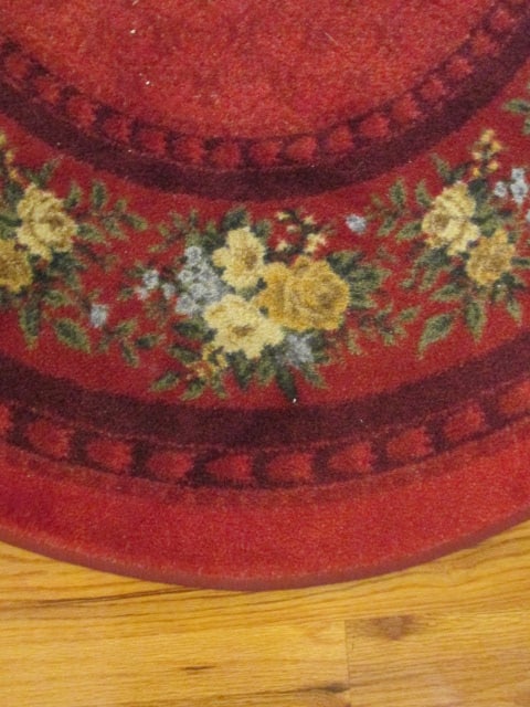 Invista Oval Burgundy Area Rug with Rose Cluster Border - 2