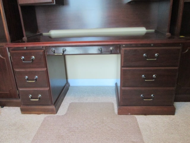 Miller Mahogany Finish 2 Piece Computer Desk with Bookcase Hutch - 2