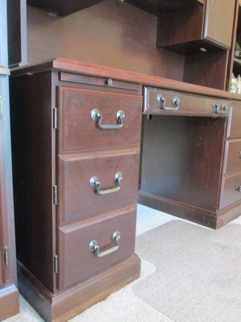 Miller Mahogany Finish 2 Piece Computer Desk with Bookcase Hutch - 3