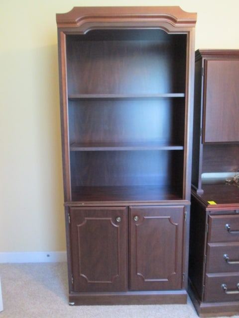 Miller Mahogany Finish 1 Piece Bookcase (1 of 12)