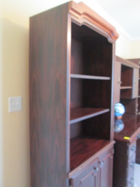 Miller Mahogany Finish 1 Piece Bookcase - 2
