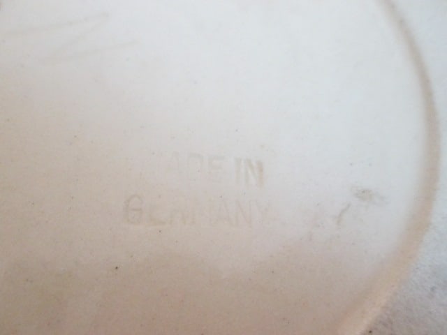 Two Vintage German Handpainted Stoneware Steins with Hinged Pewter Lids - 6