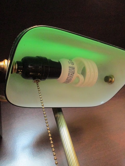Brass Banker's Lamp - 3