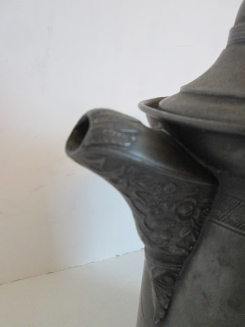 Vintage Howard Cutlery Co. Quadruple Silverplate Etched Floral Motif Pitcher with Hinged Lid - 4