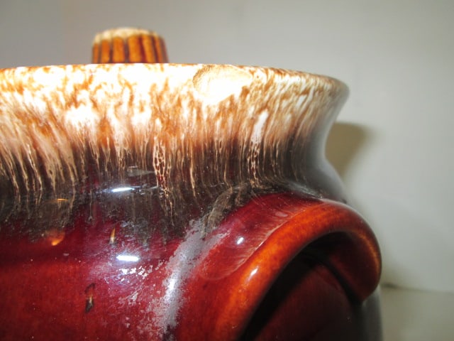 Vintage Hull Ovenware Brown Drip Bean Pot - 5