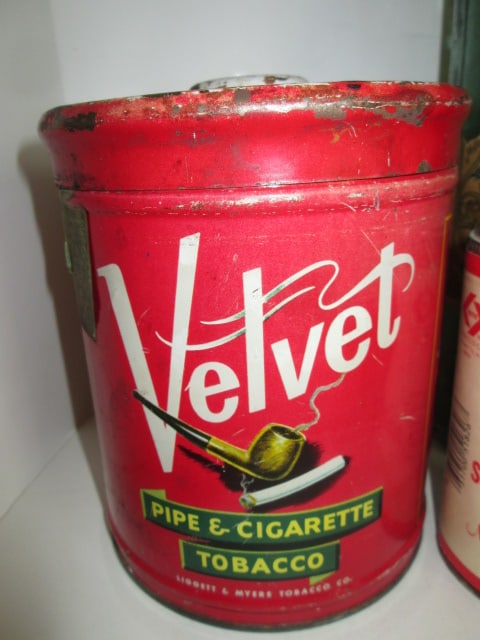 Vintage "Velvet" Tobacco Tin, "Tops" Mild Scotch Snuff Tin, "Blatz" Beer Bottle and - 2