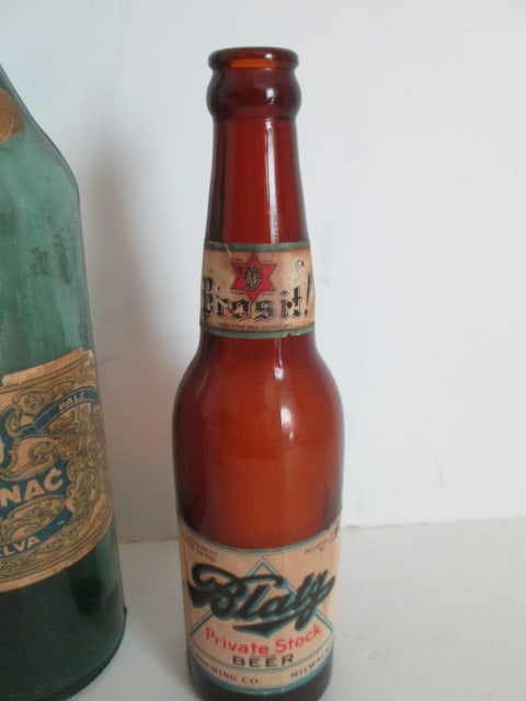 Vintage "Velvet" Tobacco Tin, "Tops" Mild Scotch Snuff Tin, "Blatz" Beer Bottle and - 9