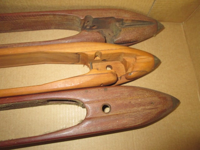 Three Antique Textile Mill Wood Shuttles - 4