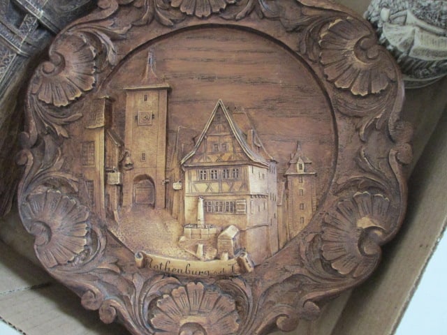 Grouping of Vintage European Carved/Embossed Souvenirs - 6