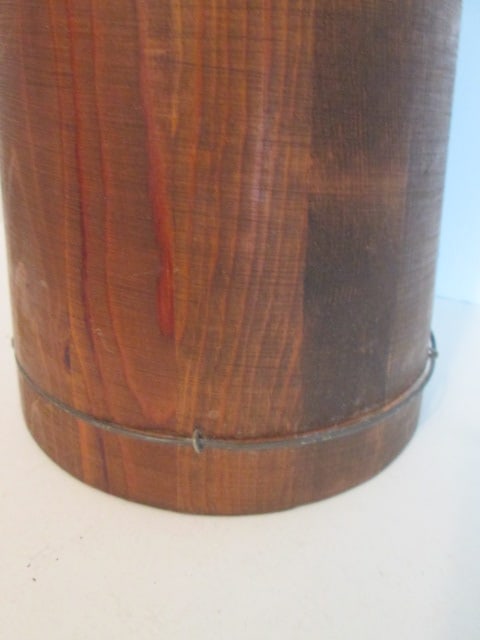 Folk Art Pine Wire Banded Wood Butter Churn - 2