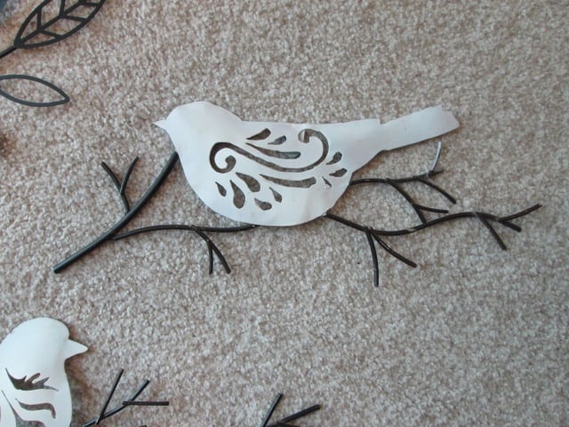 Flower Bouquet and Bird 3 Piece Metal Wall Art Set - 3
