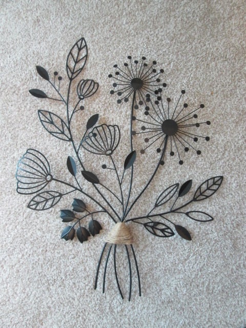 Flower Bouquet and Bird 3 Piece Metal Wall Art Set - 5