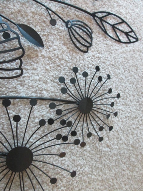 Flower Bouquet and Bird 3 Piece Metal Wall Art Set - 7