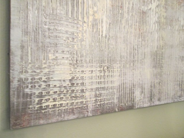 Textured Glitter Accented Abstract Stretched Canvas Artwork - 3