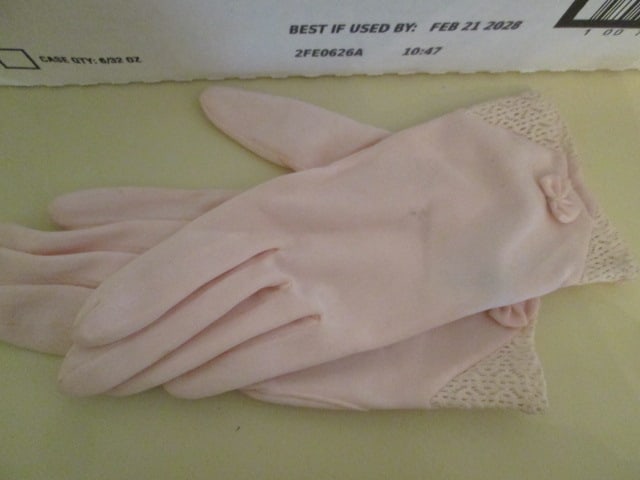 Vintage Ladies Gloves, Vintage Occasion Hat, Woven Beaded Jacket, Handkerchief - 3