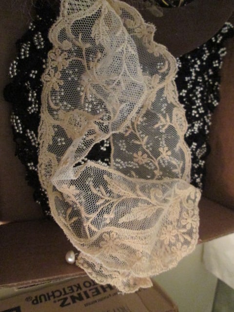 Vintage Ladies Gloves, Vintage Occasion Hat, Woven Beaded Jacket, Handkerchief - 7