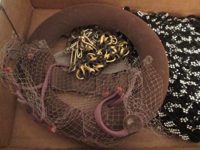 Vintage Ladies Gloves, Vintage Occasion Hat, Woven Beaded Jacket, Handkerchief - 8