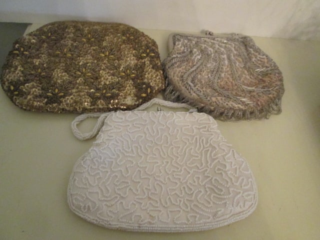 Three Vintage Beaded Evening Bags Made in Hong Kong, Japan: .