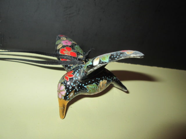 Enemaled Hummingbirds, Stained Glass Window Hangers, Crystal Bear Figurine, - 13
