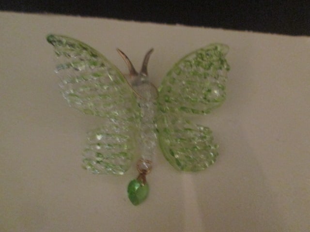 Enemaled Hummingbirds, Stained Glass Window Hangers, Crystal Bear Figurine, - 4