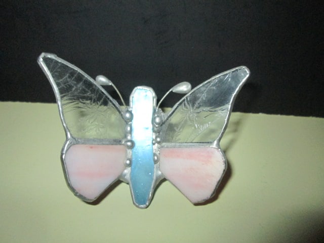 Enemaled Hummingbirds, Stained Glass Window Hangers, Crystal Bear Figurine, - 7