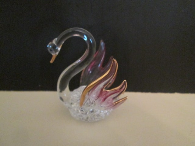Enemaled Hummingbirds, Stained Glass Window Hangers, Crystal Bear Figurine, - 8