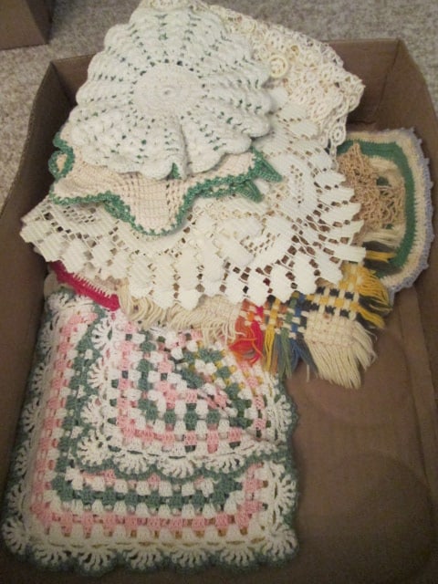 Grouping of Vintage Hand Tatted and Embroidered Doilies - 6
