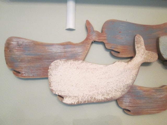 Distressed Painted Dimensional Pod of Whales Wood Wall Art - 3