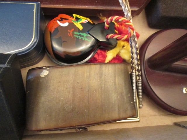 Wooden Gentleman's Dresser Valet, String Bolo Tie, Novelty Ashtray, Wrist Watches, - 3