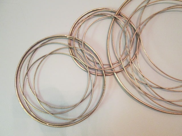 Gold Tone Interlaced Concentric Circle Metal Wall Art - 2