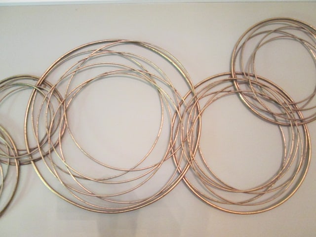 Gold Tone Interlaced Concentric Circle Metal Wall Art - 3