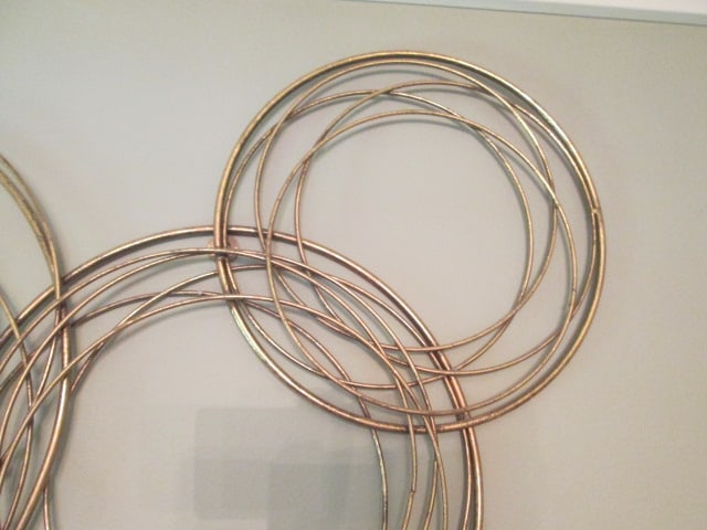 Gold Tone Interlaced Concentric Circle Metal Wall Art - 4