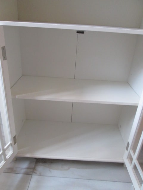 White Misson Style Storage Cabinet with Glass Doors - 2