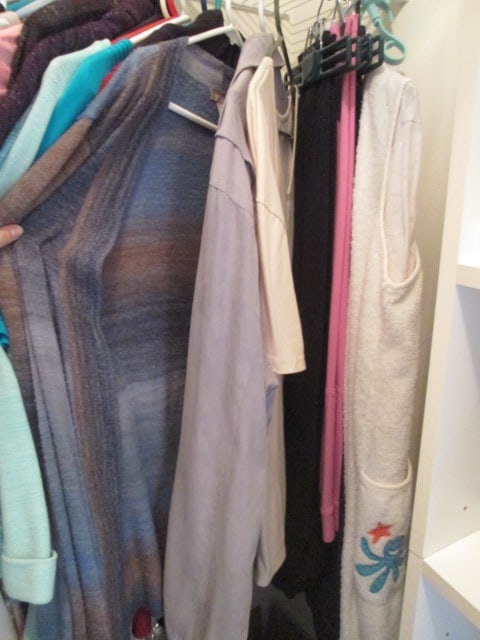 Contents of Walk-In Closet-Men's and Ladies Clothes, Wire Shoe Rack, Ladies Purses, - 10