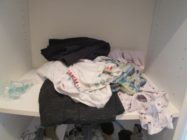 Contents of Walk-In Closet-Men's and Ladies Clothes, Wire Shoe Rack, Ladies Purses, - 11