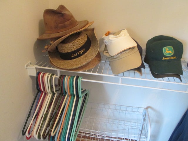 Contents of Walk-In Closet-Men's and Ladies Clothes, Wire Shoe Rack, Ladies Purses, - 2