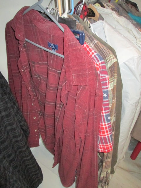 Contents of Walk-In Closet-Men's and Ladies Clothes, Wire Shoe Rack, Ladies Purses, - 4